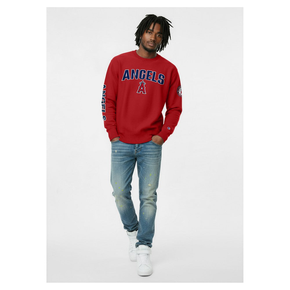 Los Angeles Angels Champion Reverse Weave Chenille Sweatshirt Red