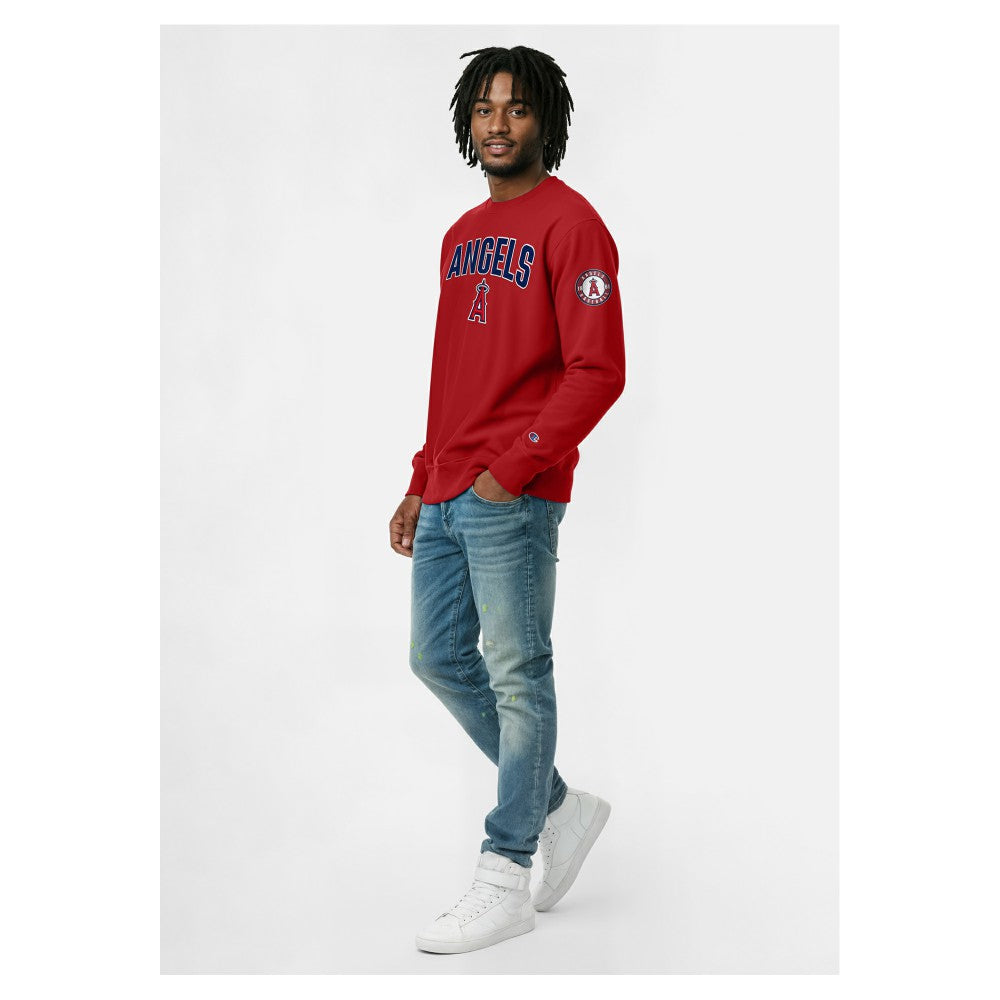 Los Angeles Angels Champion Reverse Weave Chenille Sweatshirt Red