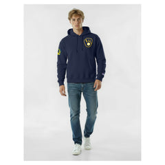 Milwaukee Brewers Champion Reverse Weave Chenille Hoodie Navy