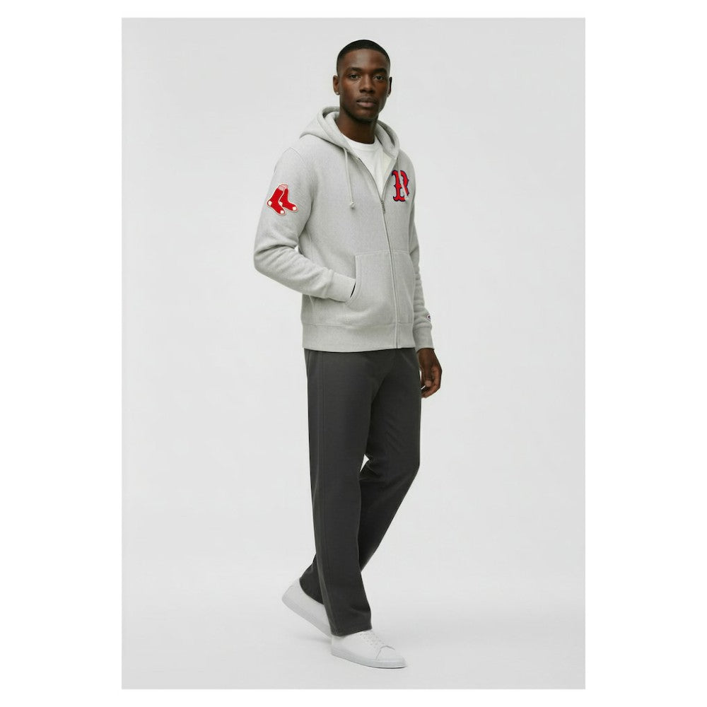 Boston Red Sox Champion Reverse Weave Chenille Full-Zip Hoodie Gray
