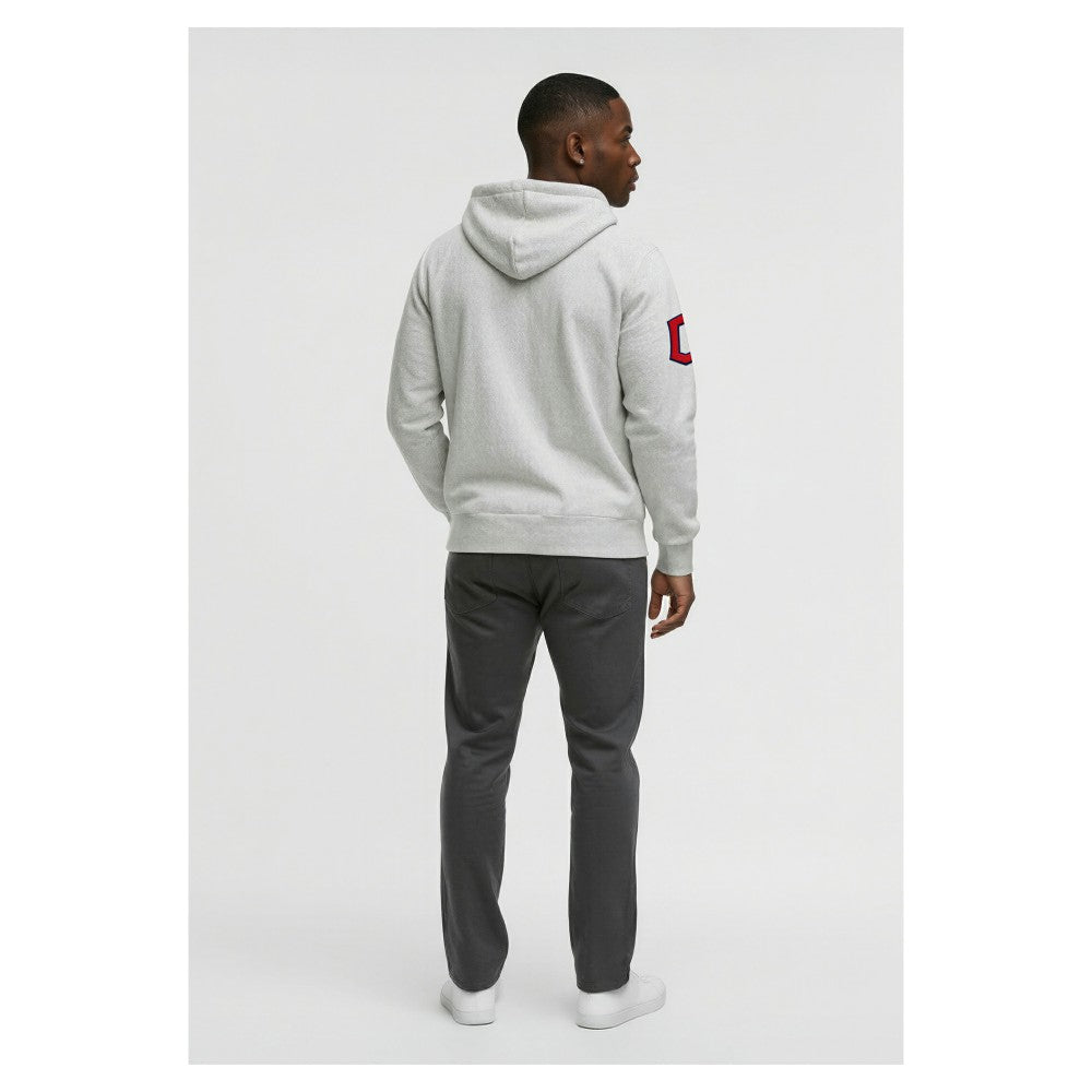 Cleveland Guardians Champion Reverse Weave Chenille Full-Zip Hoodie Gray