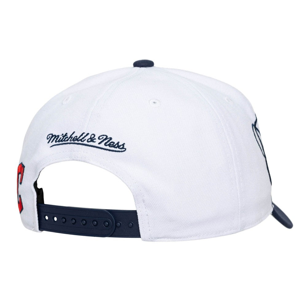 Cleveland Guardians Unisex XL Script Pro Crown Snapback Hat White/Navy