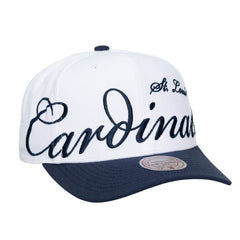 St. Louis Cardinals Unisex XL Script Pro Crown Adjustable Hat White/Navy
