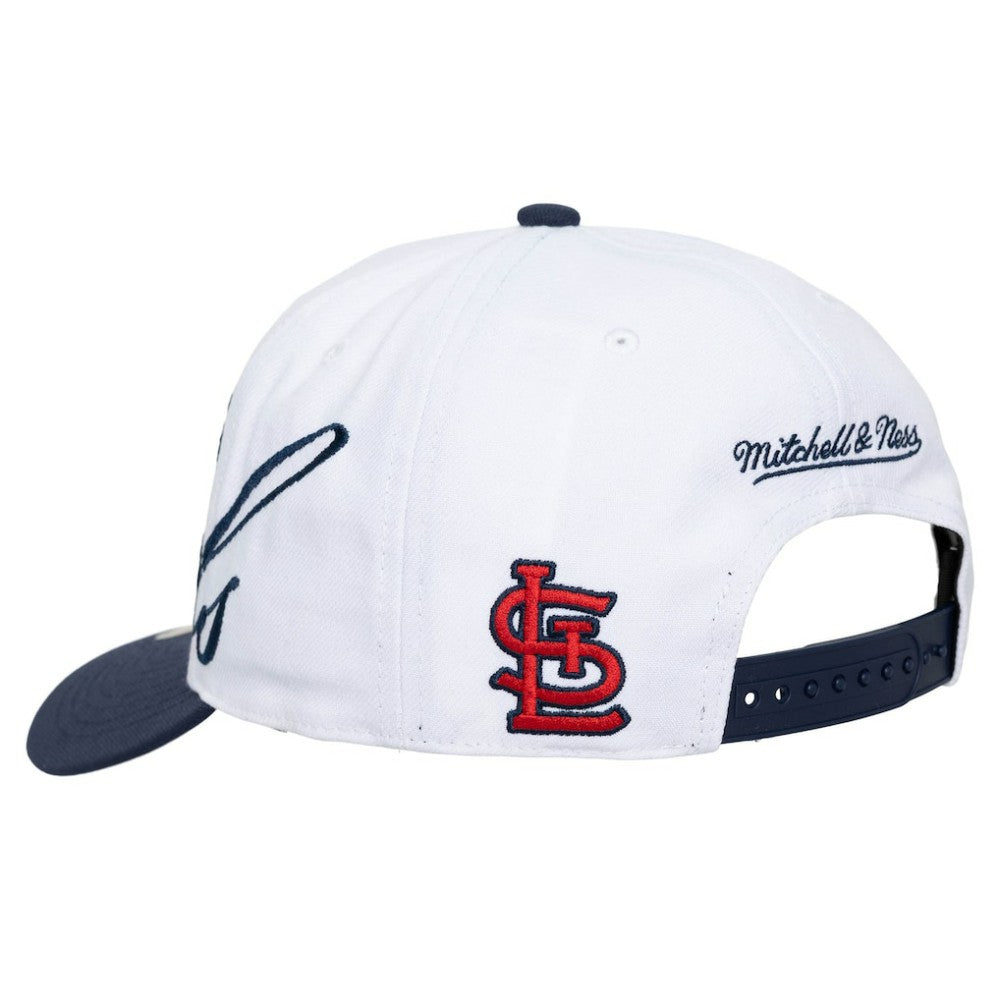 St. Louis Cardinals Unisex XL Script Pro Crown Adjustable Hat White/Navy