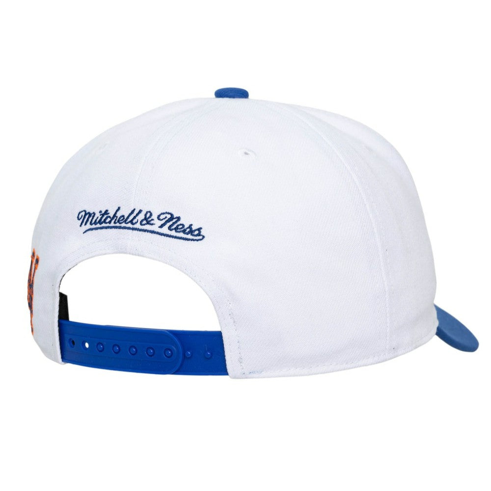 New York Mets Unisex XL Script Pro Crown Snapback Hat White/Royal