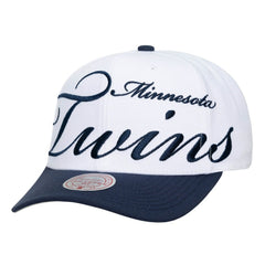 Minnesota Twins Unisex XL Script Pro Crown Adjustable Hat White/Navy