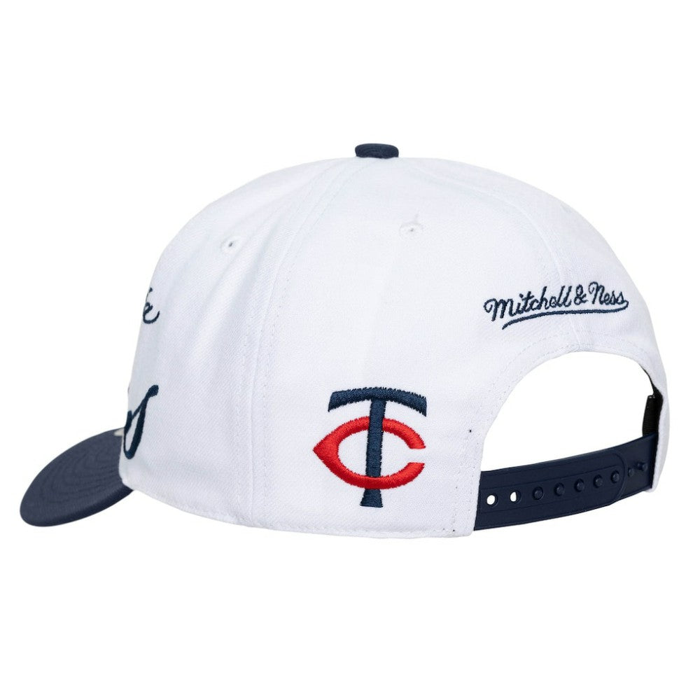 Minnesota Twins Unisex XL Script Pro Crown Adjustable Hat White/Navy