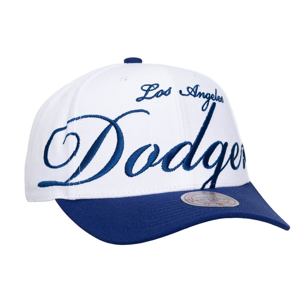 Los Angeles Dodgers Unisex XL Script Pro Crown Snapback Hat White/Royal