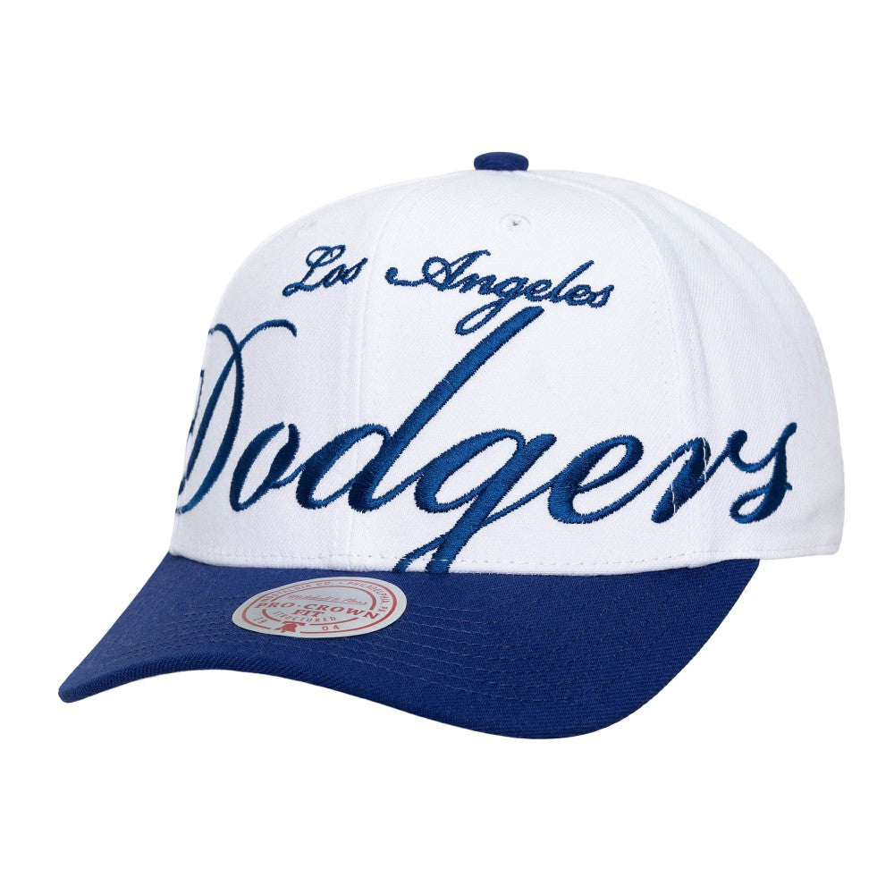 Los Angeles Dodgers Unisex XL Script Pro Crown Snapback Hat White/Royal