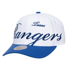 Texas Rangers Unisex XL Script Pro Crown Adjustable Hat White/Royal
