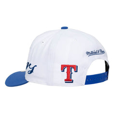 Texas Rangers Unisex XL Script Pro Crown Adjustable Hat White/Royal