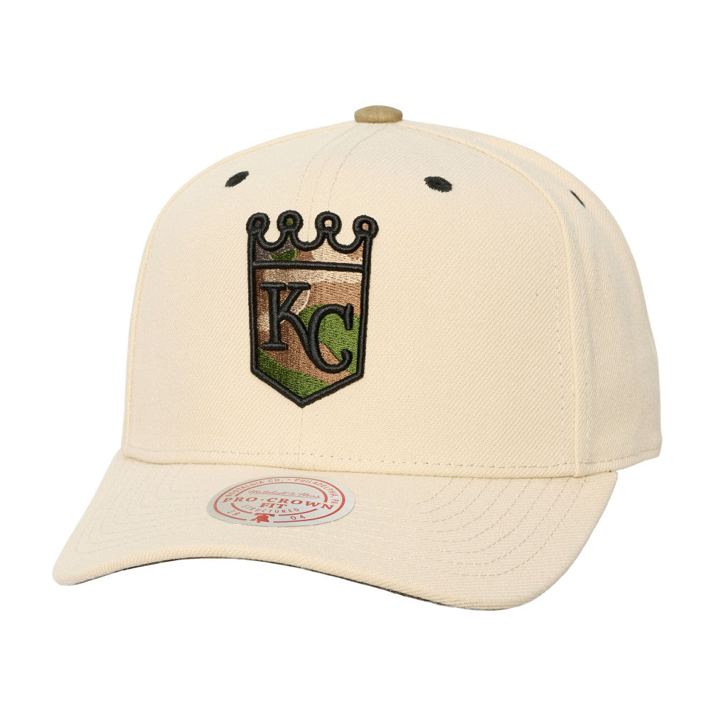 Kansas City Royals Unisex Camo Logo Pro Crown Snapback Hat Cream
