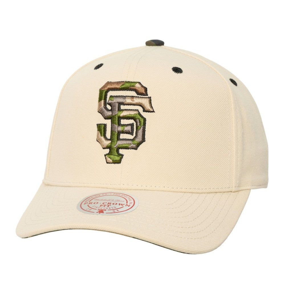 San Francisco Giants Unisex Camo Logo Pro Crown Snapback Hat Cream