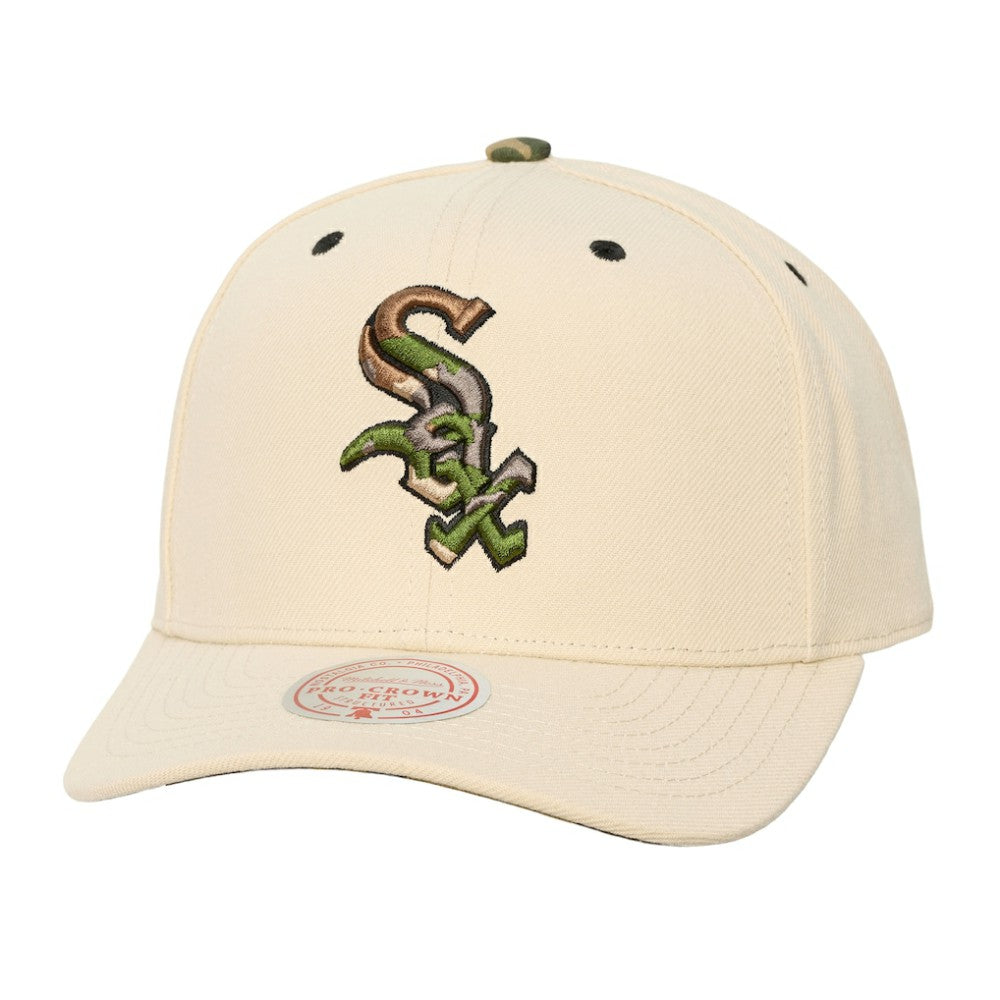 Chicago White Sox Unisex Camo Logo Pro Crown Snapback Hat Cream
