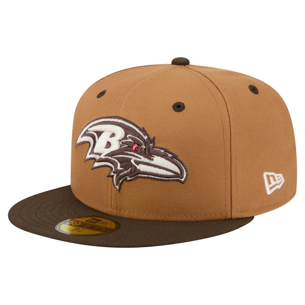 Baltimore Ravens New Era Two-Tone Walnut 59FIFTY Fitted Hat - Light Brown/Dark Brown cheap