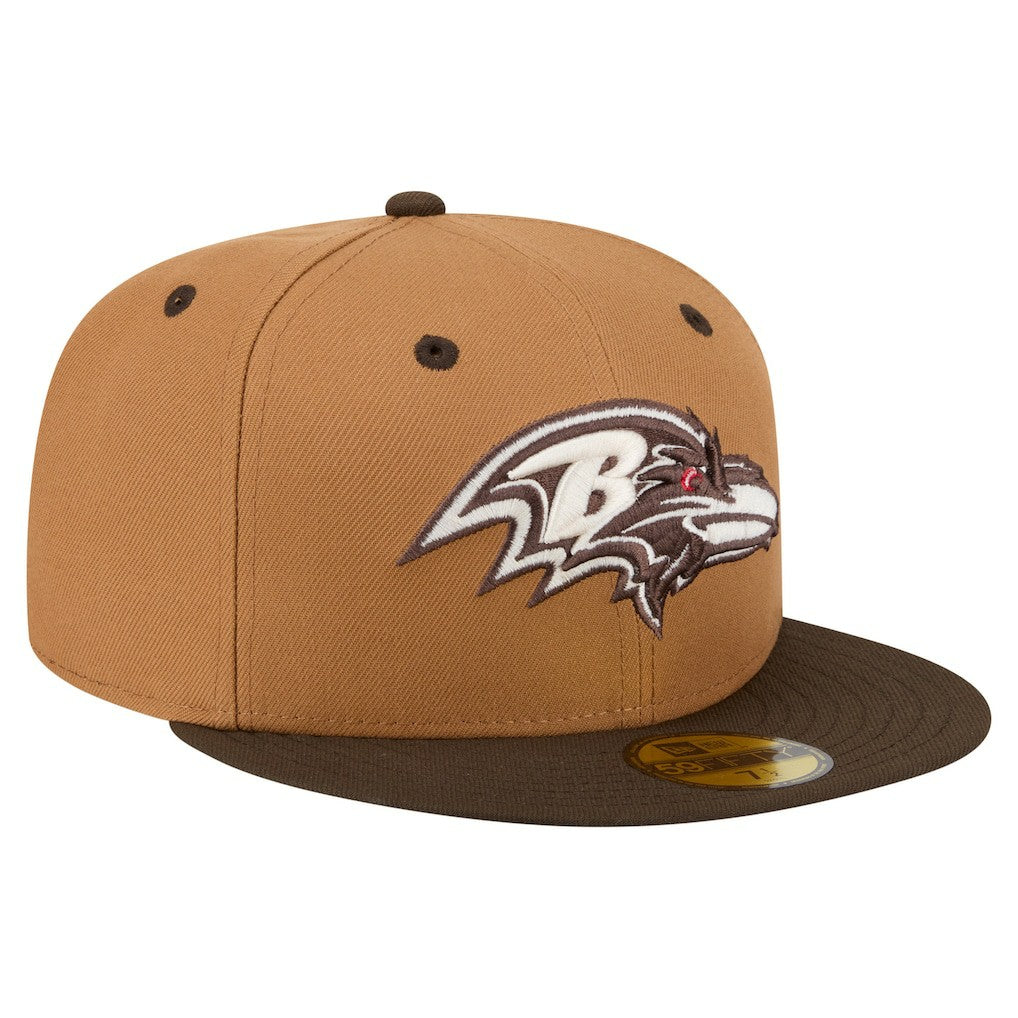 Baltimore Ravens New Era Two-Tone Walnut 59FIFTY Fitted Hat - Light Brown/Dark Brown cheap