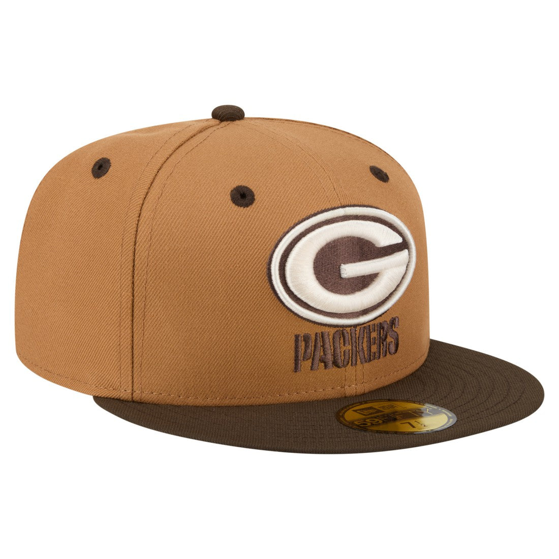 Green Bay Packers New Era Two-Tone Walnut 59FIFTY Fitted Hat - Light Brown/Dark Brown online