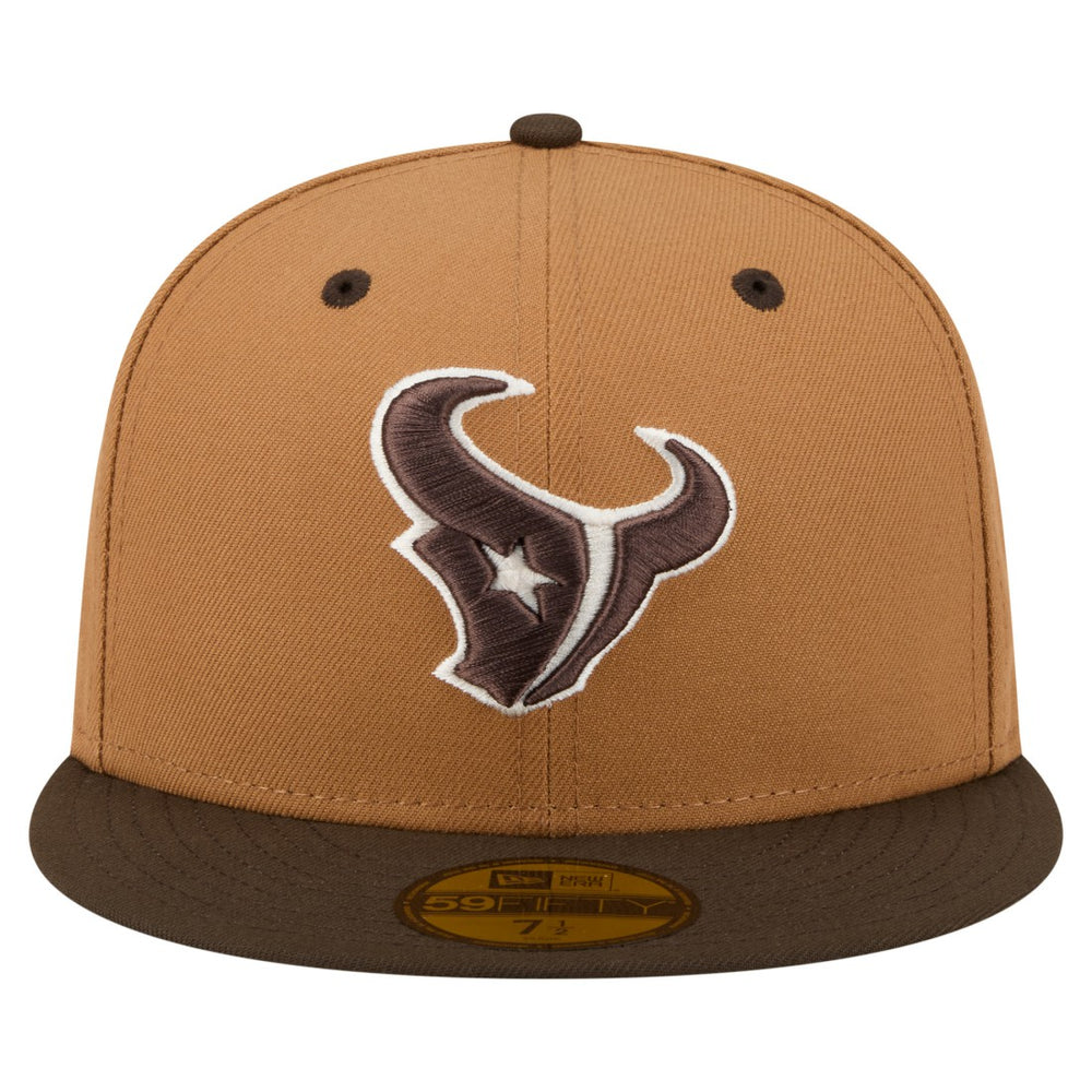 Houston Texans New Era Two-Tone Walnut 59FIFTY Fitted Hat - Light Brown/Dark Brown discount