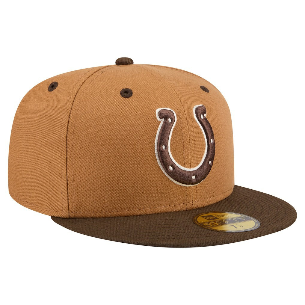 Indianapolis Colts New Era Two-Tone Walnut 59FIFTY Fitted Hat - Light Brown/Dark Brown for sale