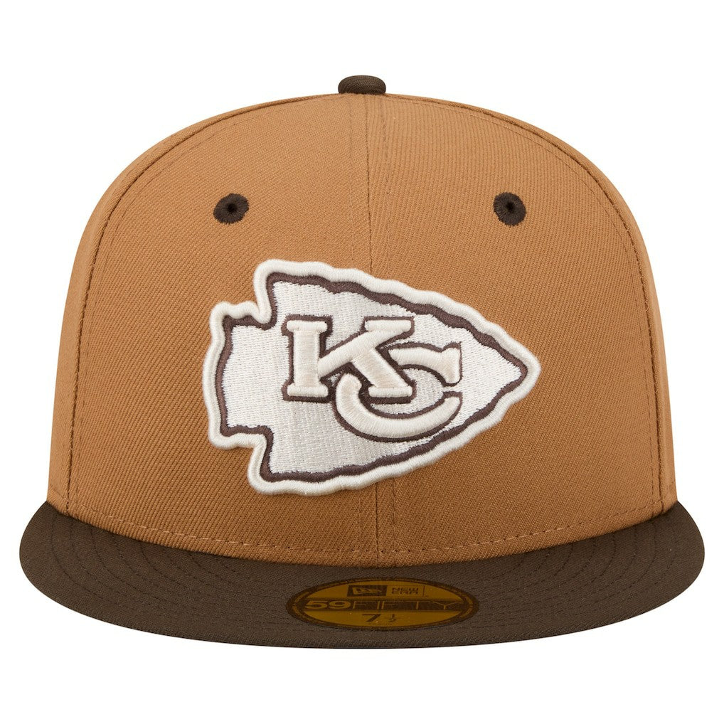 Kansas City Chiefs New Era Two-Tone Walnut 59FIFTY Fitted Hat - Light Brown/Dark Brown sale