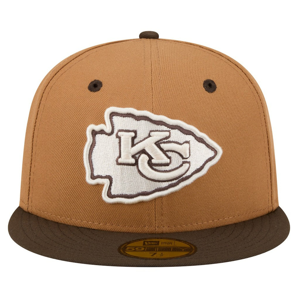 Kansas City Chiefs New Era Two-Tone Walnut 59FIFTY Fitted Hat - Light Brown/Dark Brown sale