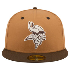 Minnesota Vikings New Era Two-Tone Walnut 59FIFTY Fitted Hat - Light Brown/Dark Brown for sale
