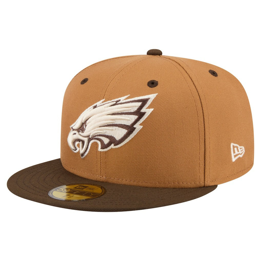 Philadelphia Eagles New Era Two-Tone Walnut 59FIFTY Fitted Hat - Light Brown/Dark Brown discount