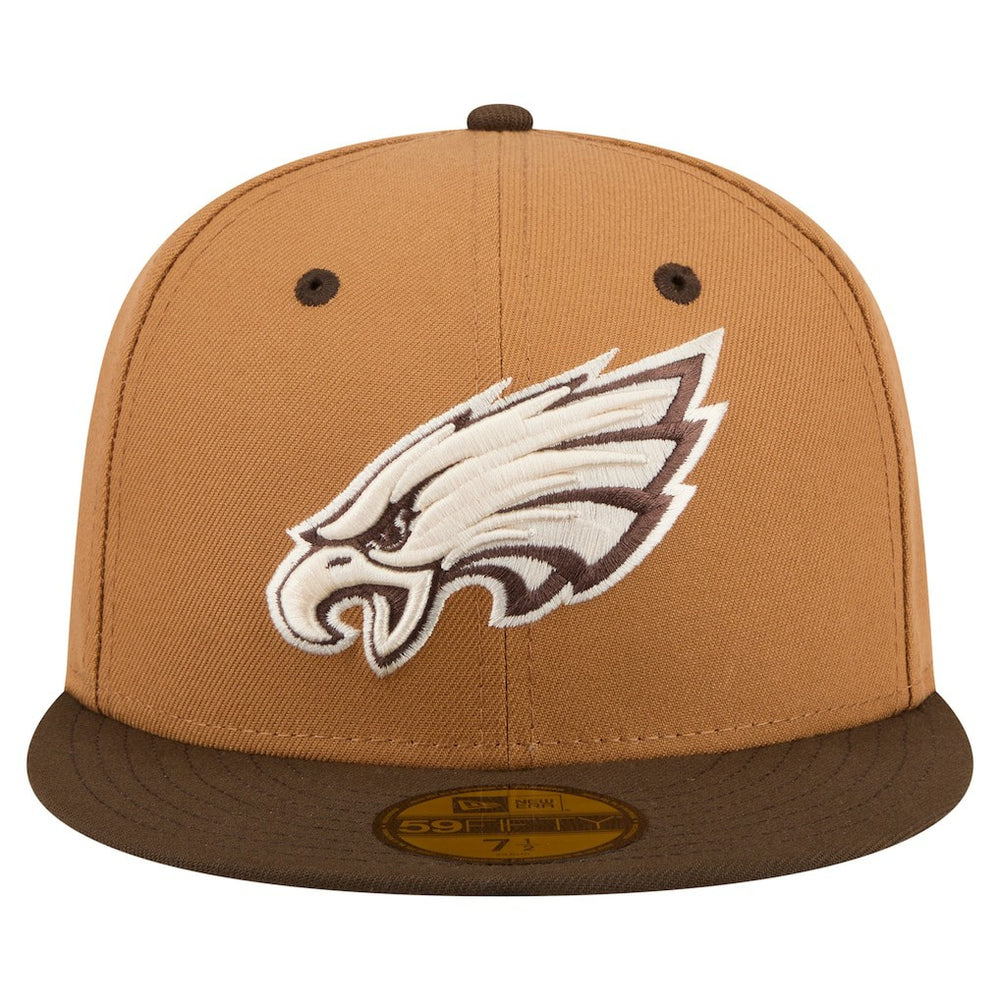 Philadelphia Eagles New Era Two-Tone Walnut 59FIFTY Fitted Hat - Light Brown/Dark Brown discount