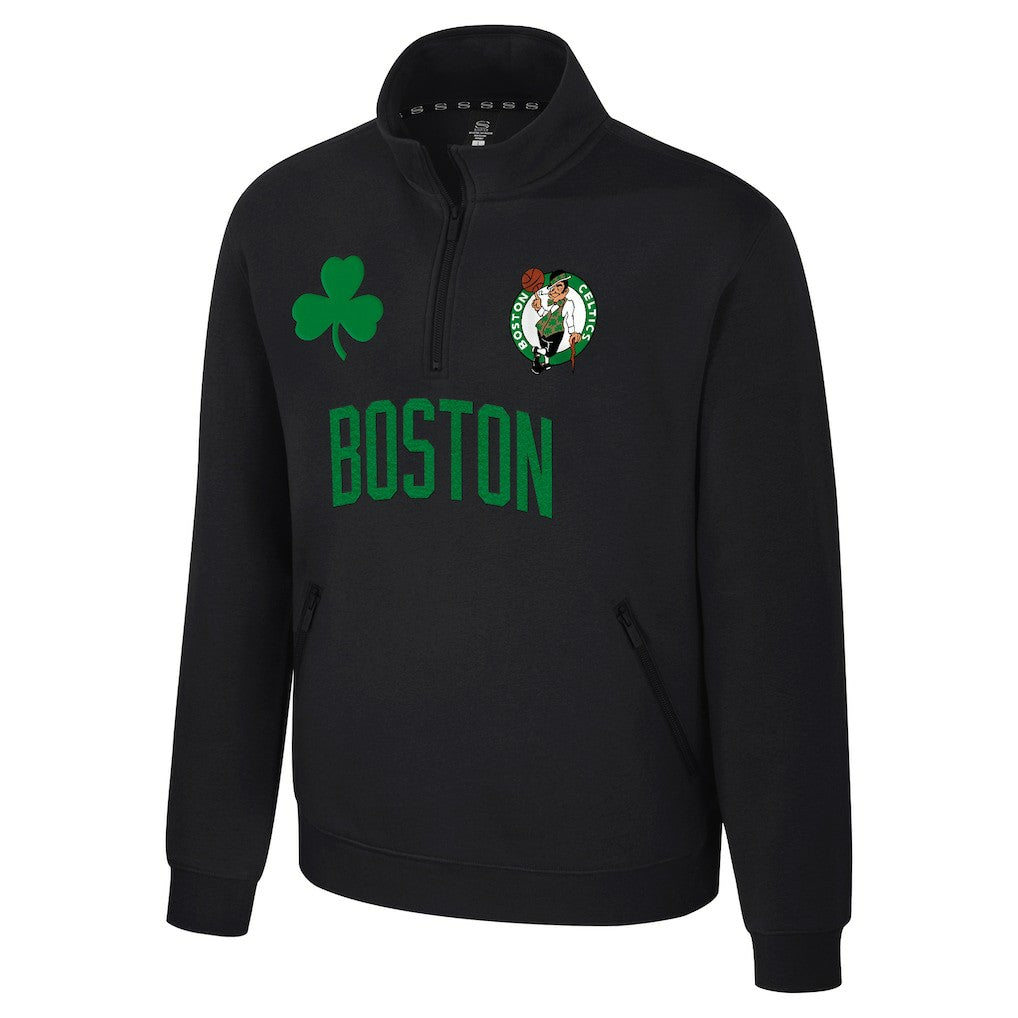 Boston Celtics Stadium Essentials Unisex First Team Trainer Quarter-Zip Pullover - Black discount