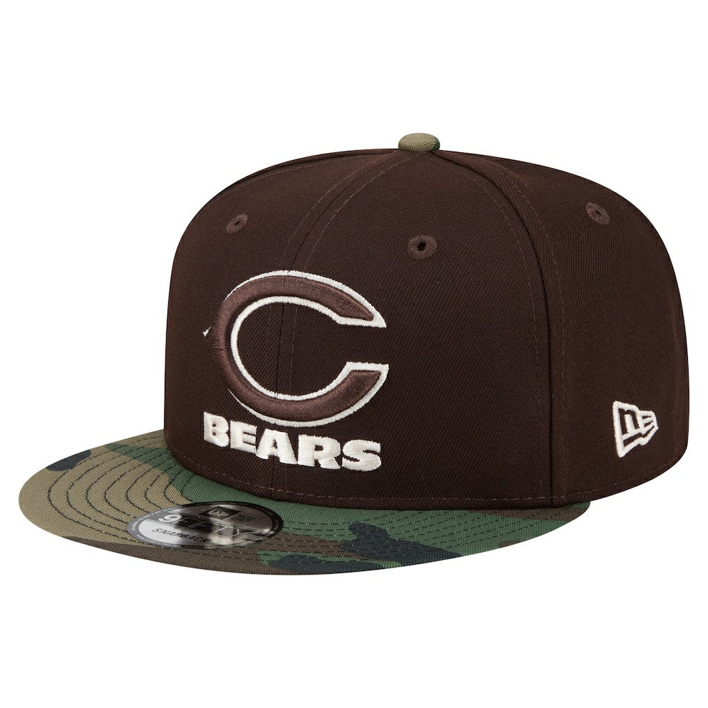 Chicago Bears Adult Burnt Wood Camo 9FIFTY Snapback Hat - Dark Brown discount