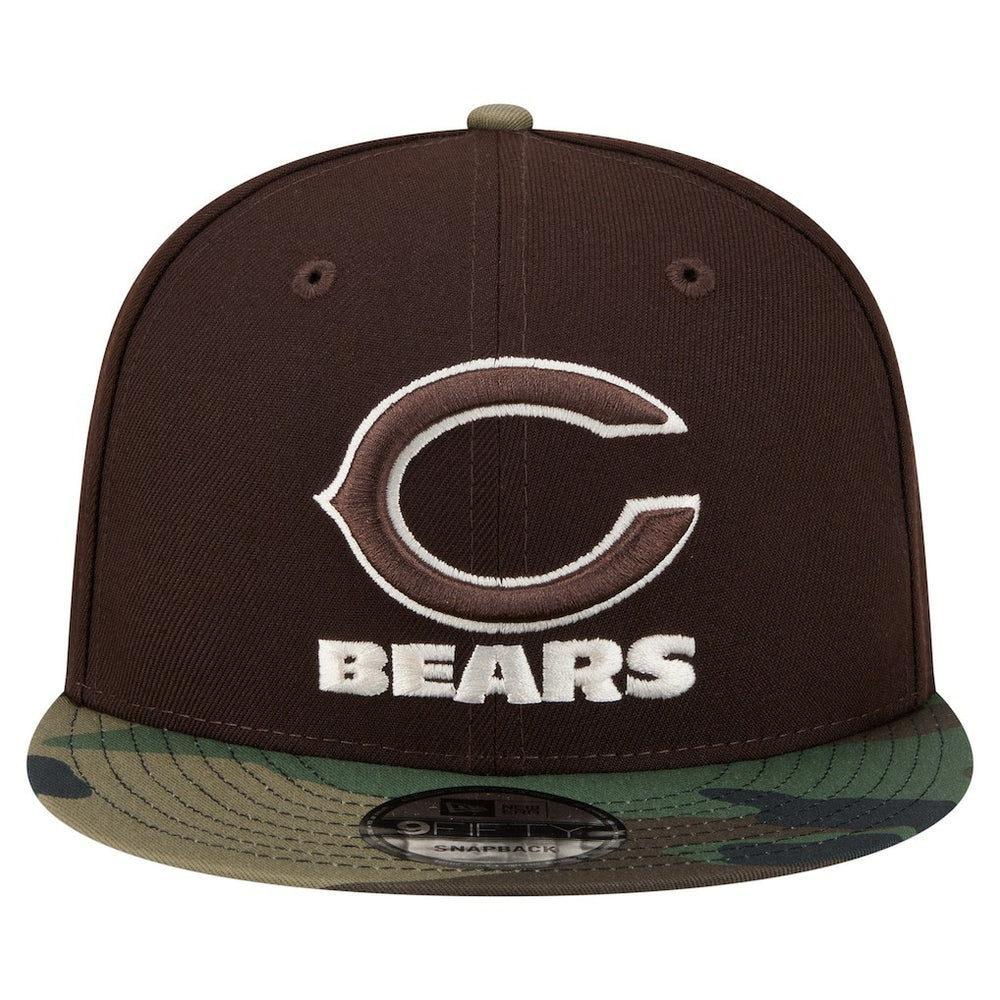 Chicago Bears Adult Burnt Wood Camo 9FIFTY Snapback Hat - Dark Brown discount