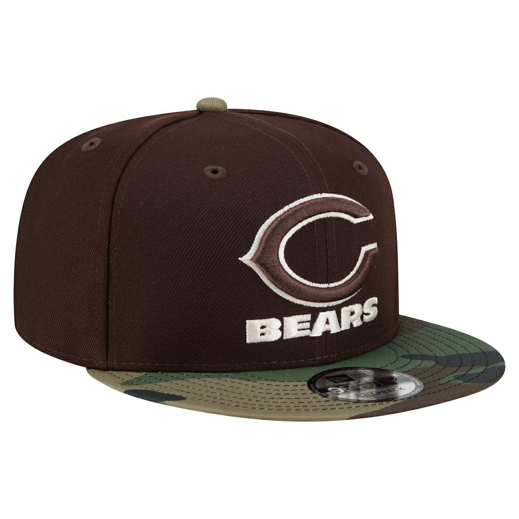 Chicago Bears Adult Burnt Wood Camo 9FIFTY Snapback Hat - Dark Brown discount