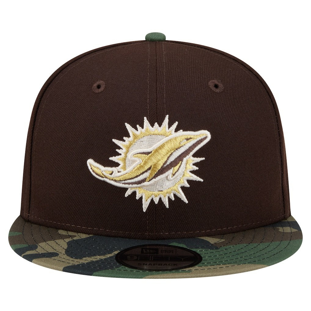 Miami Dolphins Adult Burnt Wood Camo 9FIFTY Snapback Hat - Dark Brown online