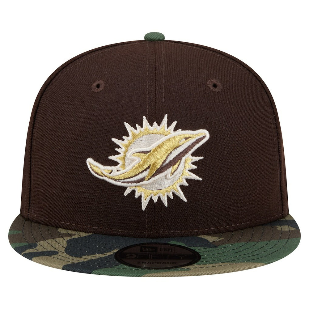 Miami Dolphins Adult Burnt Wood Camo 9FIFTY Snapback Hat - Dark Brown online