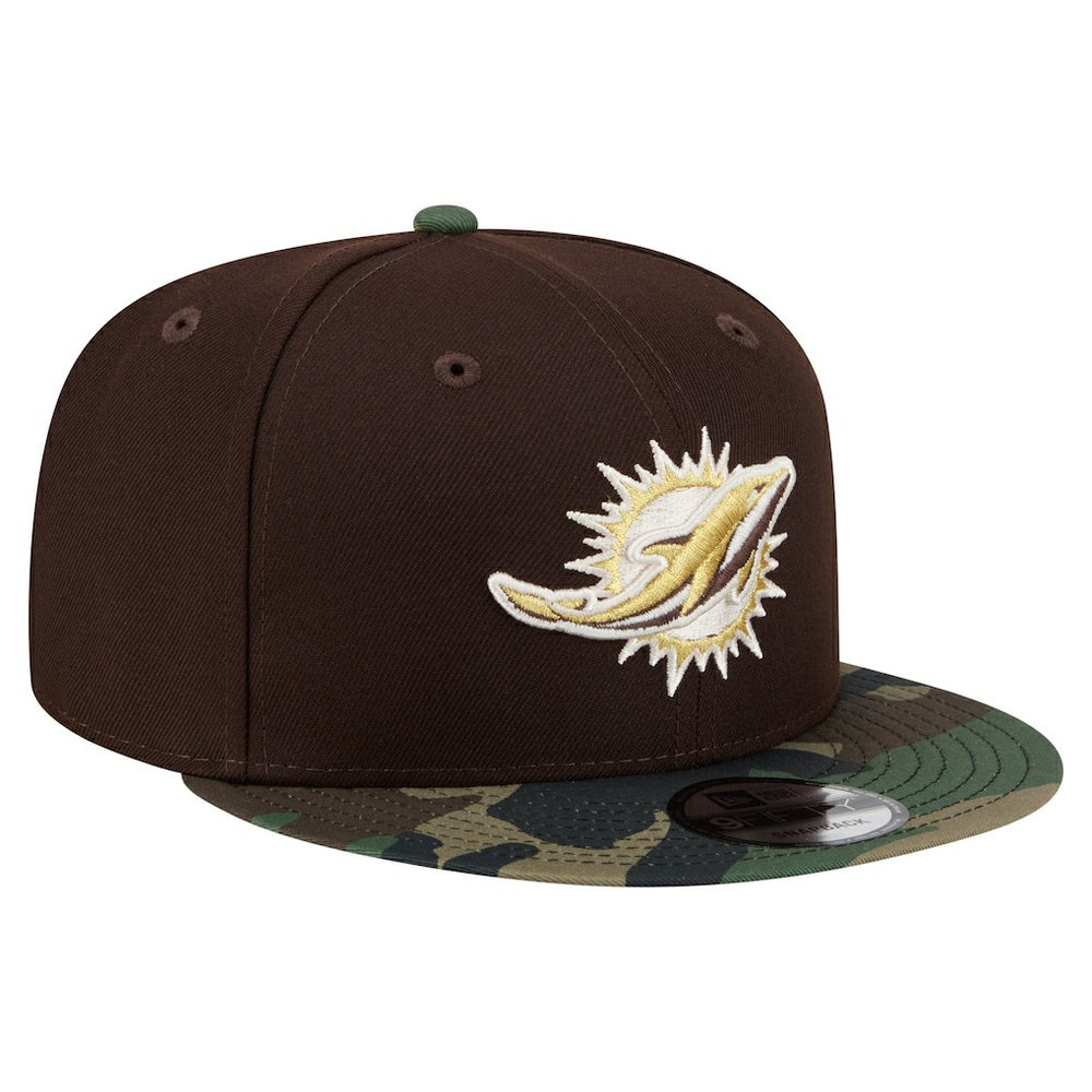 Miami Dolphins Adult Burnt Wood Camo 9FIFTY Snapback Hat - Dark Brown online