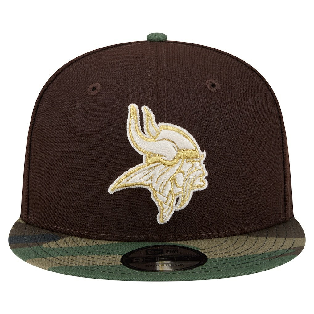 Minnesota Vikings Adult Burnt Wood Camo 9FIFTY Snapback Hat - Dark Brown sale