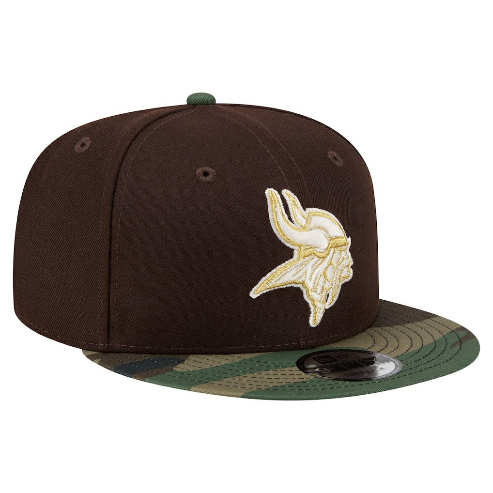 Minnesota Vikings Adult Burnt Wood Camo 9FIFTY Snapback Hat - Dark Brown sale