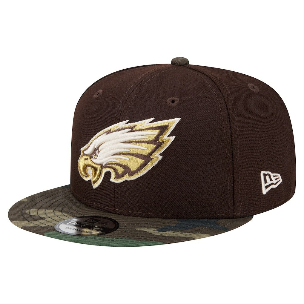 Philadelphia Eagles Adult Burnt Wood Camo 9FIFTY Snapback Hat - Dark Brown on sale