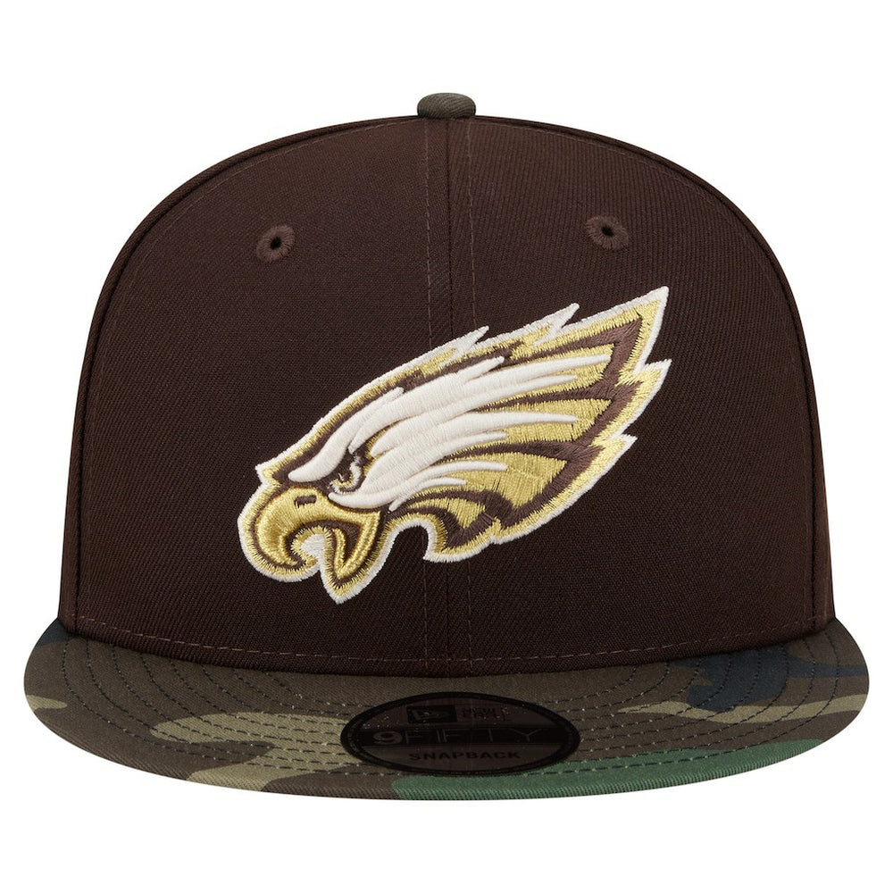 Philadelphia Eagles Adult Burnt Wood Camo 9FIFTY Snapback Hat - Dark Brown on sale