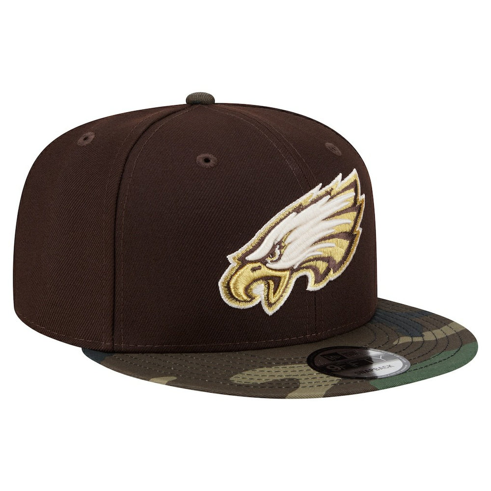 Philadelphia Eagles Adult Burnt Wood Camo 9FIFTY Snapback Hat - Dark Brown on sale