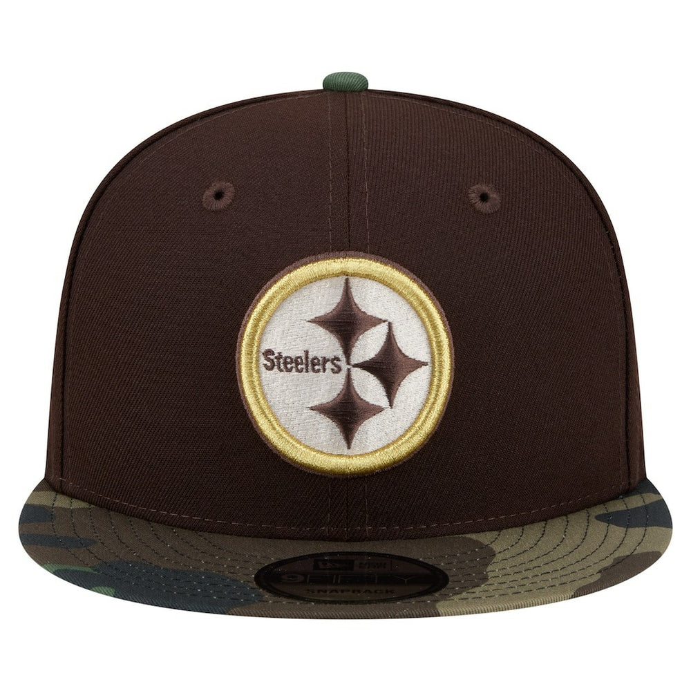 Pittsburgh Steelers Adult Burnt Wood Camo 9FIFTY Snapback Hat - Dark Brown sale