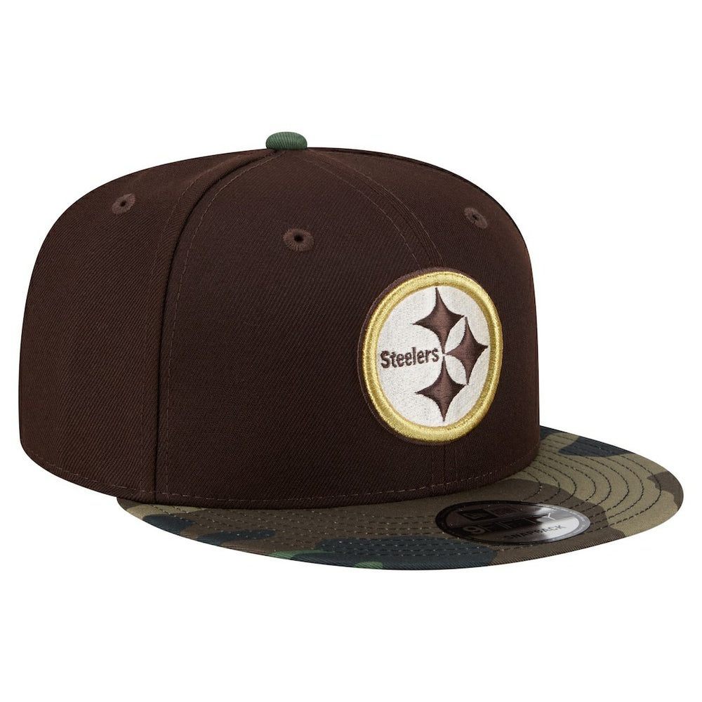 Pittsburgh Steelers Adult Burnt Wood Camo 9FIFTY Snapback Hat - Dark Brown sale