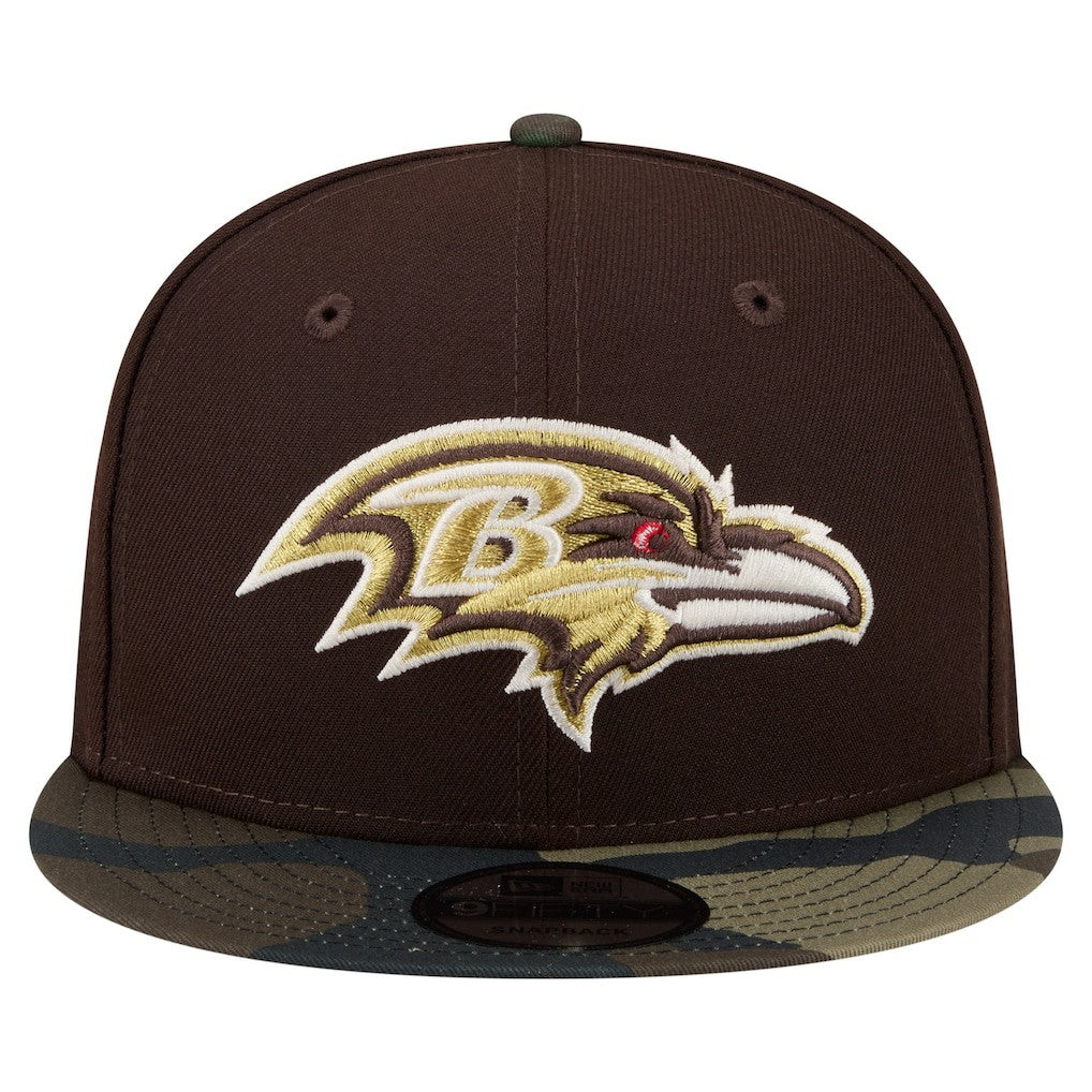 Baltimore Ravens Adult Burnt Wood Camo 9FIFTY Snapback Hat - Dark Brown discount