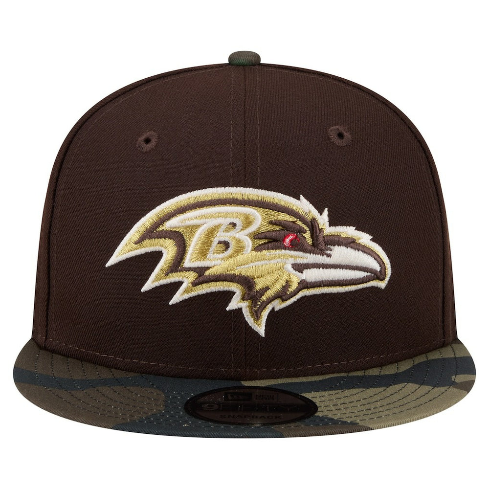 Baltimore Ravens Adult Burnt Wood Camo 9FIFTY Snapback Hat - Dark Brown discount
