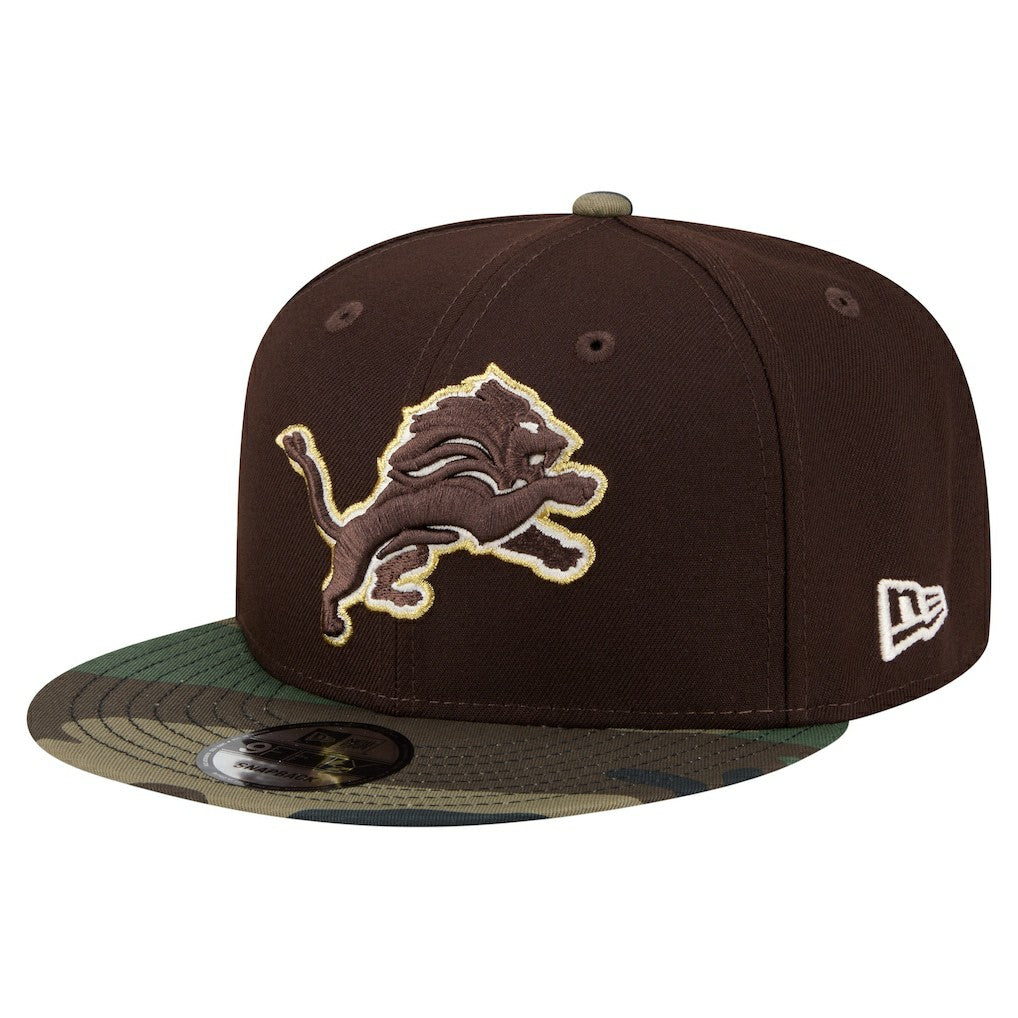 Detroit Lions Adult Burnt Wood Camo 9FIFTY Snapback Hat - Dark Brown online
