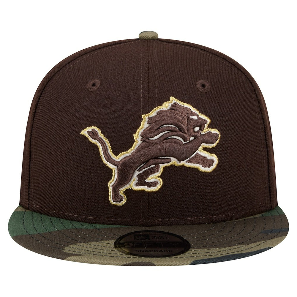 Detroit Lions Adult Burnt Wood Camo 9FIFTY Snapback Hat - Dark Brown online