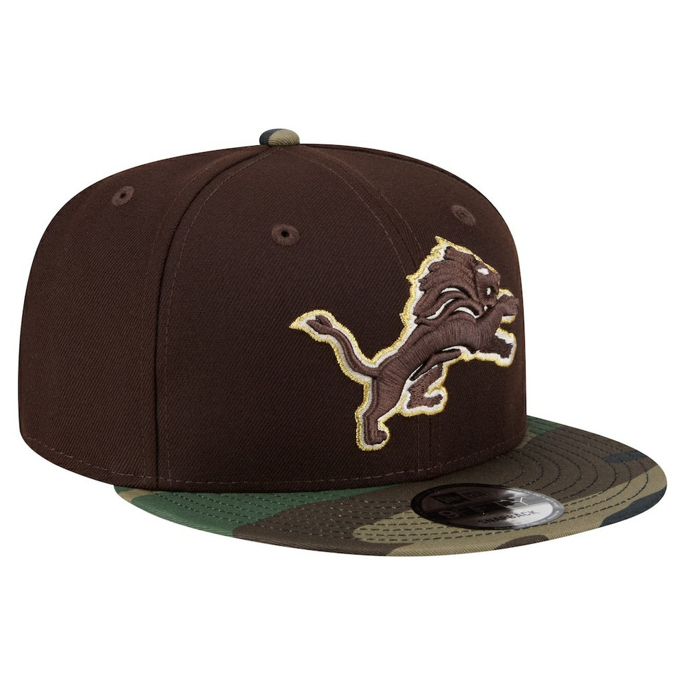 Detroit Lions Adult Burnt Wood Camo 9FIFTY Snapback Hat - Dark Brown online
