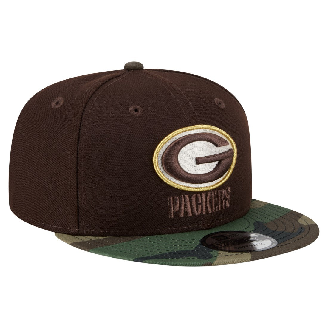 Green Bay Packers Adult Burnt Wood Camo 9FIFTY Snapback Hat - Dark Brown discount