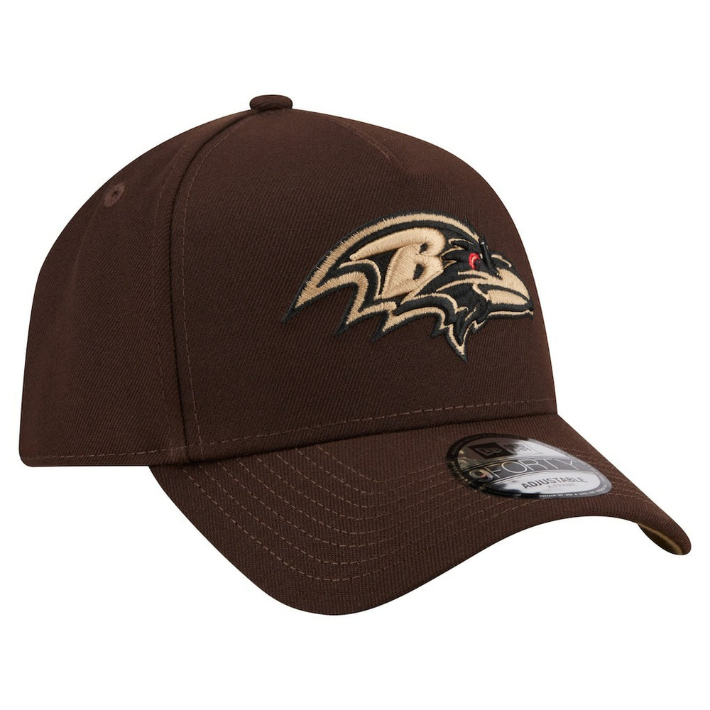 Baltimore Ravens New Era Burnt Wood A-Frame 9FORTY Adjustable Hat - Dark Brown sale