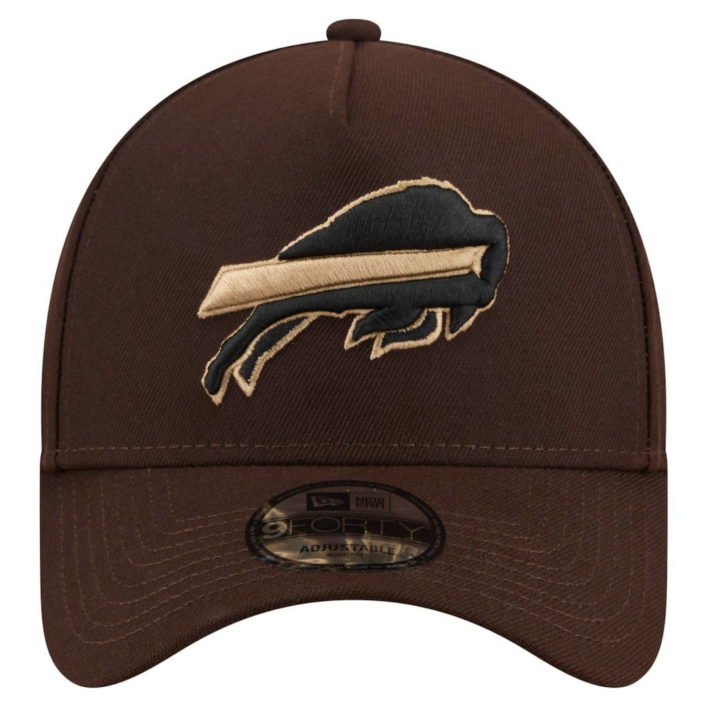 Buffalo Bills New Era Burnt Wood A-Frame 9FORTY Adjustable Hat - Dark Brown for sale